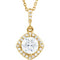 Diamond Halo Necklace, 14k Yellow Gold, 18" (.875 Ctw, Color G-H, Clarity I1)