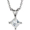 Princess-Cut Diamond Solitaire Pendant Necklace, Rhodium Plate 14k White Gold, 18" (1/4 Ctw, GH, I1)