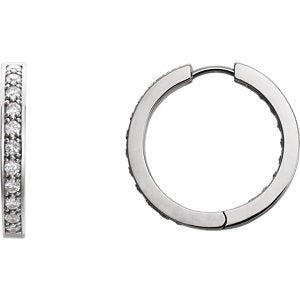 Diamond Inside-Outside Earrings, Sterling Silver (1/2 Ctw, Color G-H, Clarity I1)