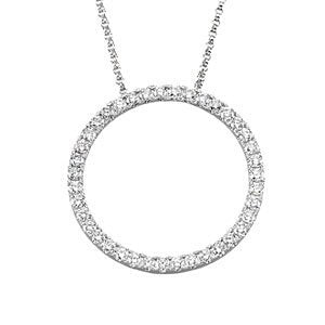 14k Yellow Gold 1 Cttw. Diamond Circle Necklace