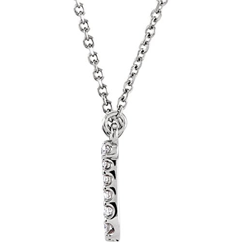 Diamond Initial 'J' Rhodium Plate 14K White Gold (1/8 Cttw, GH Color, I1 Clarity), 16.25"