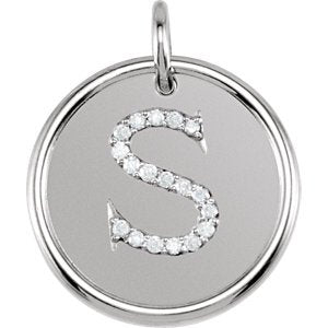 Diamond Initial "S" Pendant, Sterling Silver (0.1 Ctw, Color GH, Clarity I1)