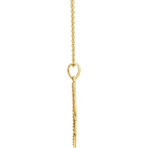 Diamond Angel Wing Necklace in 14k Yellow Gold, 16-18" (1/5 Ctw, Color G-H, Clarity I1)