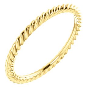 Slim-Profile 1.5mm Rope Trim Comfort-Fit Band, 18k Yellow Gold, Size 5