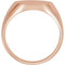 Men's Brushed Hollow Signet Semi-Polished 10k Rose Gold Ring (22x20mm)