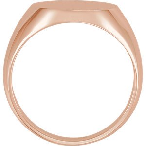 Men's 10k Rose Gold Brushed Hollow Signet Ring (22x20mm)