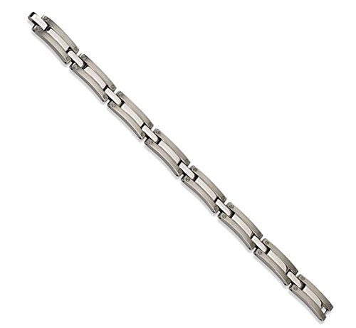 Men's Titanium Matte and Polished 8mm Bracelet, 8.50"