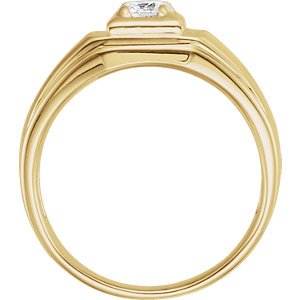 Men's Diamond Ring, 14k Yellow Gold (.375 Ctw, G-H Color, I1 Clarity) Size 10