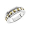 6.5mm 18k White Gold Ring with 14k Yellow Gold Polka Dots, Size 6 to 7