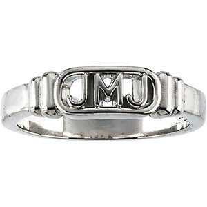 Mens Sterling Silver Jesus, Mary and Joseph Ring, Sizes 7, 8, 9, 10, 11, 12