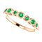 Emerald 7-Stone 3.25mm Ring, 14k Rose Gold, Size 6