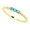 Blue Zircon Beaded Ring, 14k Yellow Gold, Size 7.25