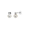 White Cultured Freshwater Pearl and Diamond Earrings, Rhodium-Plated 14k White Gold (7-7.5 MM)