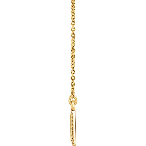 Diamond Bar Engravable Necklace, 14k Yellow Gold, 18" ( 0.16 Ctw, G-H Color, I1 Clarity)