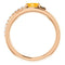 Citrine and Diamond Bypass Ring, 14k Rose Gold (.125 Ctw, G-H Color, I1 Clarity)