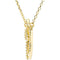 14k Yellow Gold Alphabet Initial Letter D Diamond Necklace, 17" (GH Color, I1 Clarity, 1/8 Cttw)