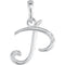 5-Stone Diamond Letter 'P' Initial 14k White Gold Pendant Necklace, 18" (.03 Cttw, GH, I1)