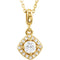 Diamond Halo Round Pendant Necklace in 14k Yellow Gold, 18" (1/3 Cttw)