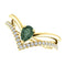 Chatham Created Alexandrite Pear and Diamond Chevron 14k Yellow Gold Ring (.145 Ctw, G-H Color, I1 Clarity)