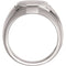 Men's Octagon Brushed-Satin Signet Ring, Rhodium-Plated 14k White Gold (12.5x12.7mm) Size 10