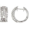 Diamond Criss Cross Hoop Earrings, 14k White Gold (1 3/8 Ctw, H-I Color, I1 Clarity)