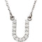 14k White Gold Diamond Alphabet Letter U Necklace (1/8 Cttw, GH Color, I1 Clarity), 16.25" to 18.50"