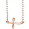 Sideways Cross 14k Rose Gold Necklace, 18"