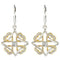 Rhodium Plate Sterling Silver and Yellow Gold Plate 'Faith, Family, Friends and Love' Pave Heart Earrings