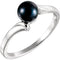 Black Akoya Cultured Pearl Bypass Ring, 14k White Gold (5.50mm) Size 6