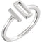 Platinum Slim-Profile Rectangle Bar Ring, Size 8