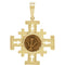 Authentic Widows Mite Coin Set Cross Coptic 14k Yellow Gold Pendant