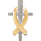 Remember Our Troops Cross Rhodium-Plated 14k White and Yellow Pendant (26.94X16.21 MM)