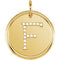 Diamond Initial "F" Round Pendant, 18k Yellow Gold-Plated Sterling Silver (.08 Ctw, Color GH, Clarity I1)