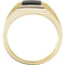 Men's Buff Top Onyx 10.5mm Ring, 14k Yellow Gold