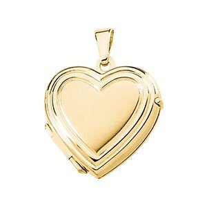 Childrens 14k Yellow Gold Petite Heart Locket