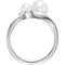 Platinum White Freshwater Cultured Pearl Two-Stone Ring (4.5-5mm, 6.5-7mm) Size 8