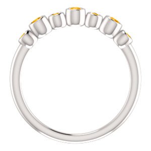 Citrine 7-Stone 3.25mm Ring, Rhodium-Plated 14k White Gold