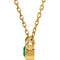 Emerald Solitaire 14k Yellow Gold Pendant Necklace, 16"