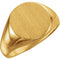 Men's 18k Yellow Gold 15mm Brushed Round Signet Ring