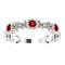Chatham Created Ruby and Diamond Vintage-Style Ring, Rhodium-Plated Sterling Silver, Size 6.25