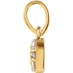 Diamond Cluster Pendant, 14k Yellow Gold (.25 Ctw, GH Color, I1 Clarity)