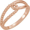 Interlocking Beaded Ring, 14k Rose Gold