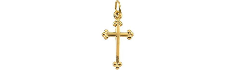 Trefoil Cross 14k Yellow Gold Pendant