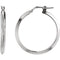 Round Knife Edge Tube Style Hoop Earrings, Sterling Silver 15mm