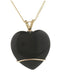 Onyx Heart Pendant Necklace, 10k Yellow Gold, 12k Green and Rose Gold Black Hills Gold Motif, 18"