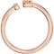 Slim-Profile Rectangle Bar Ring, 14k Rose Gold