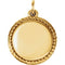 Engrave-able Round Rope Trimmed Pendant, 14k Yellow Gold