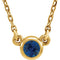 Blue Sapphire Solitaire 14k Yellow Gold Pendant Necklace, 16"