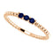 Chatham Created Blue Sapphire Beaded Ring, 14k Rose Gold, Size 6.75