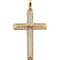 Diamond Angled Cross 14k Yellow Gold Pendant (.75 Ctw, H+ Color, I1 Clarity)